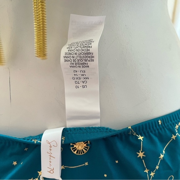 NWT Sunshine 79 Teal Constellation Two Piece Bikini Set Women's Size 10 - Picture 11 of 11